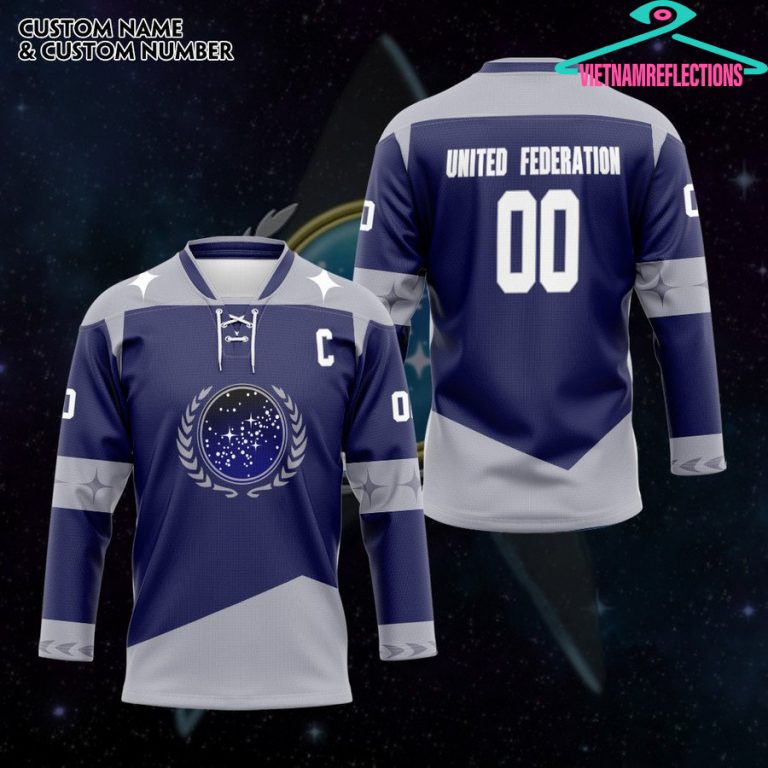 Star Trek United Federation of Planets personalized custom hockey jersey