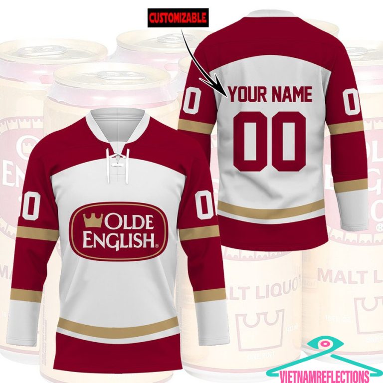 Olde English 800 beer personalized custom hockey jersey