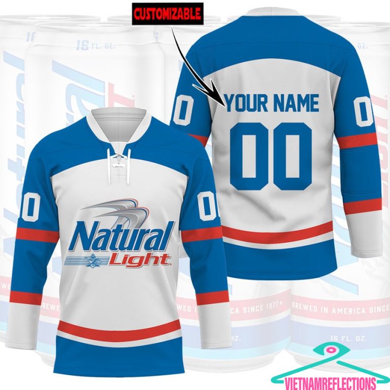 Natural Light beer personalized custom hockey jersey