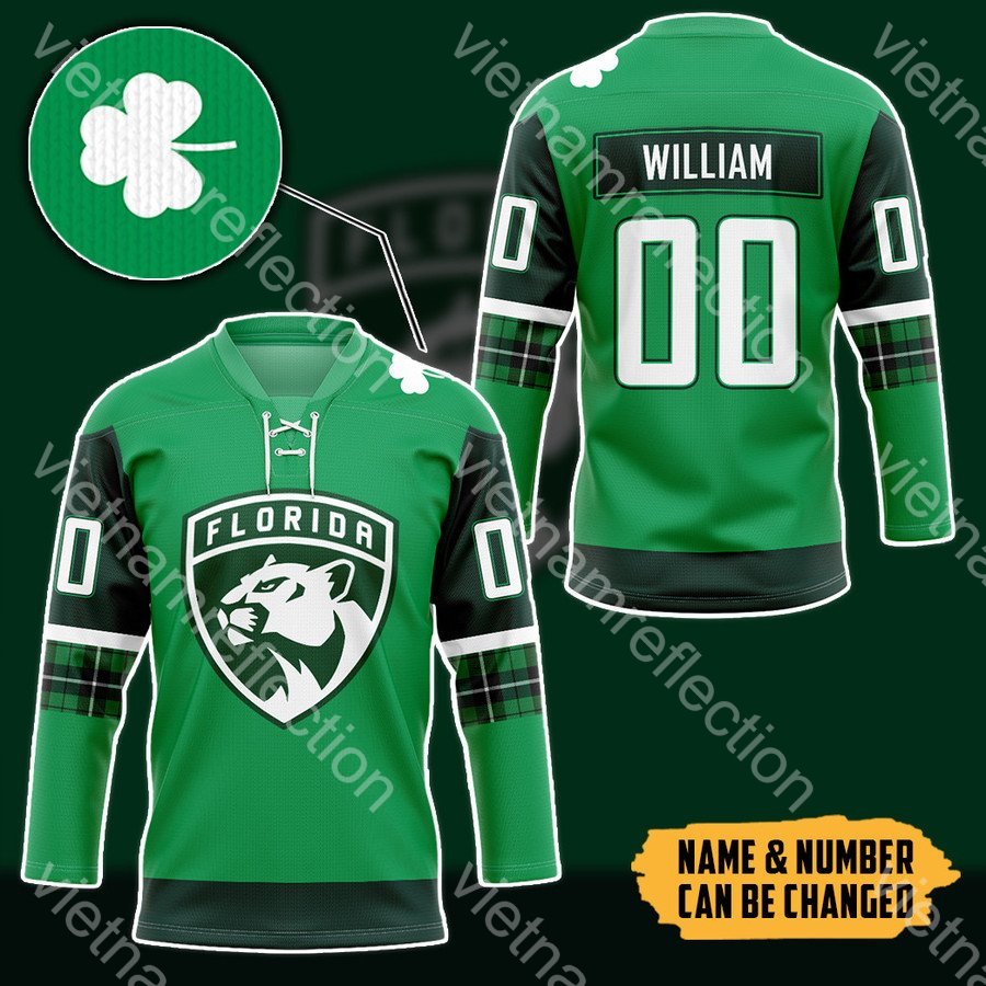 St. Patrick’s Day Florida Panthers NHL personalized custom hockey jersey
