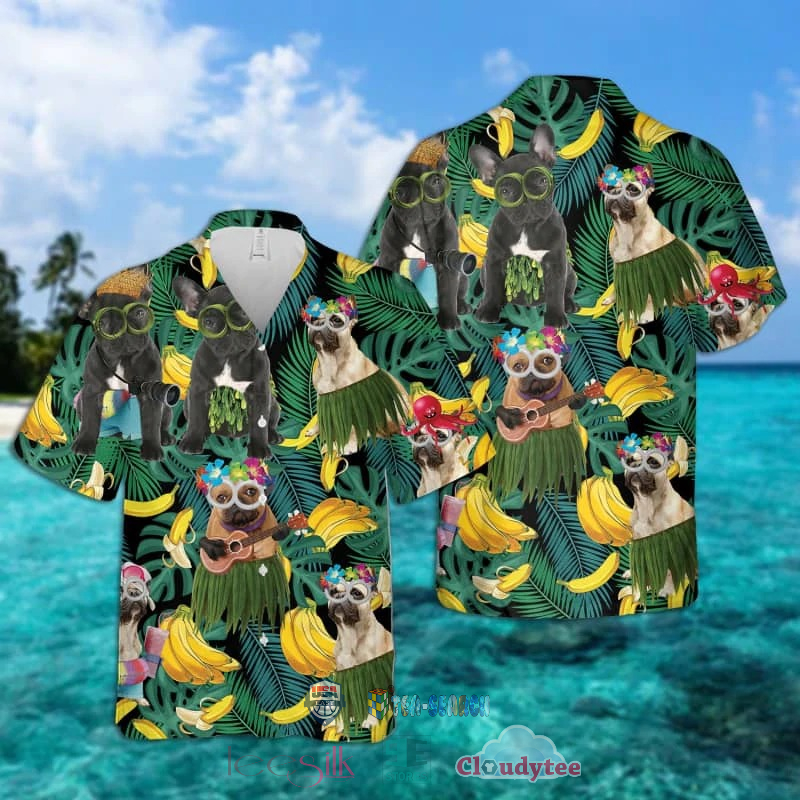 NEW French Bulldog Banana Tropical Hawaiian Shirt