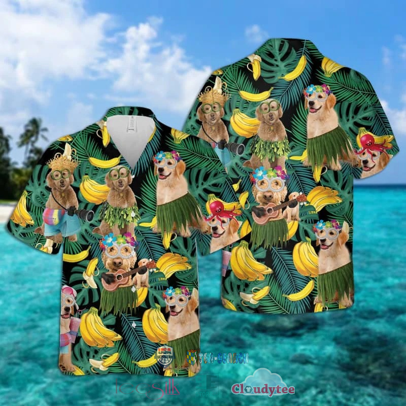 NEW Golden Doodle Banana Tropical Hawaiian Shirt