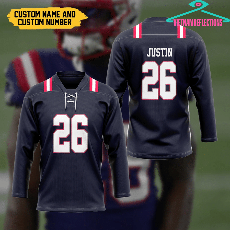 New England Patriots NFL personalized custom hockey jersey