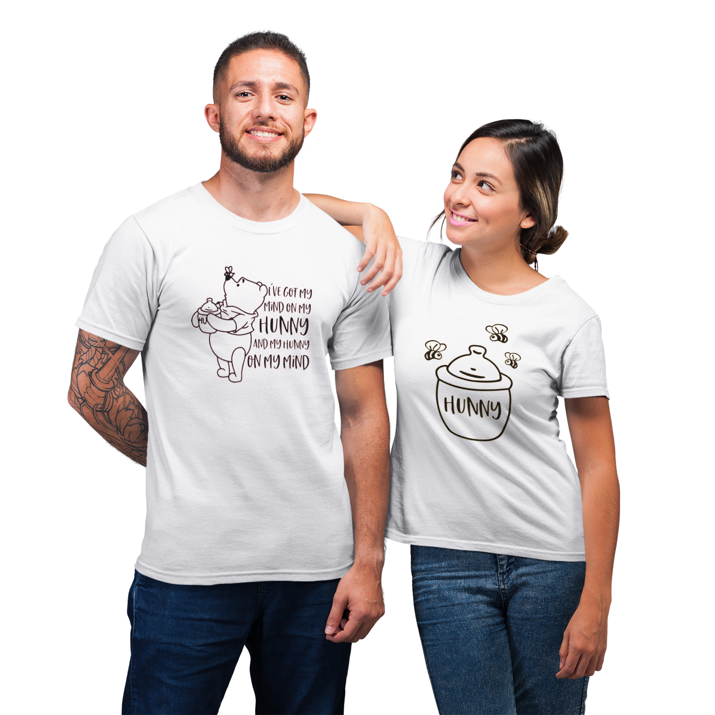 OFFICIAL Winnie the Pooh Ive Got My Mind On My Hunny And My Hunny On My Mind For Couple Lover Matching T-shirt