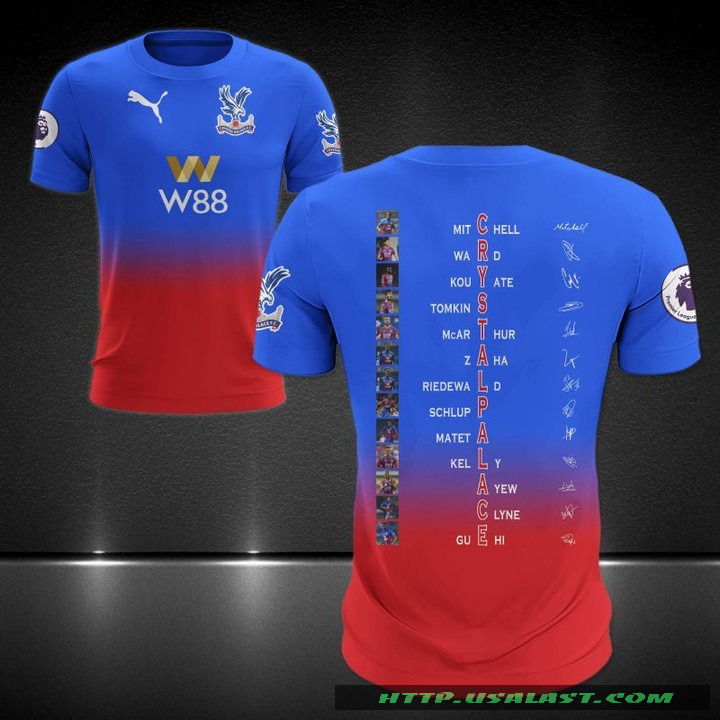 Crystal Palace FC Players Signatures 3D Full Print Shirt