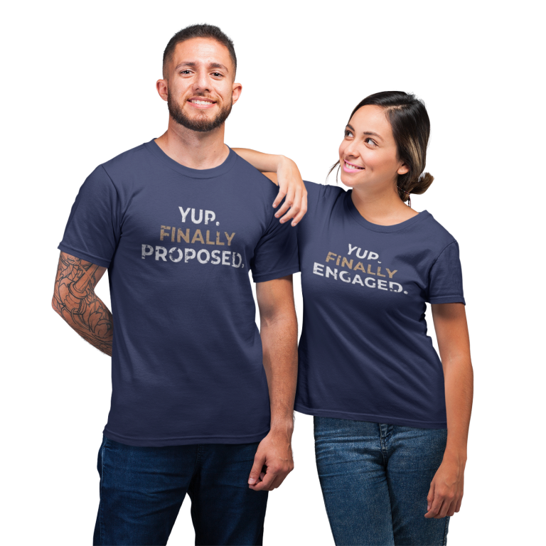 YupFinallyProposedEngagedCoupleShirtForLoverT-shirt2.png
