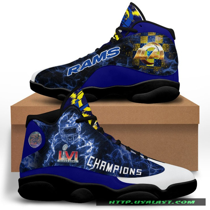 Sale OFF Los Angeles Rams LVI Super Bowl Champions Air Jordan 13 Shoes