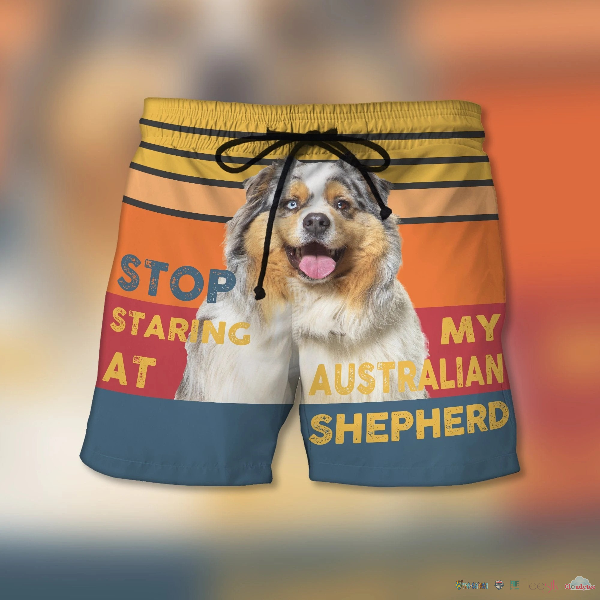 Perfect – Stop Staring At My Australian Shepherd Beach Shorts