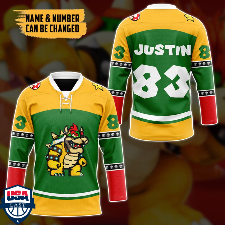 Super Mario Bowser personalized custom hockey jersey