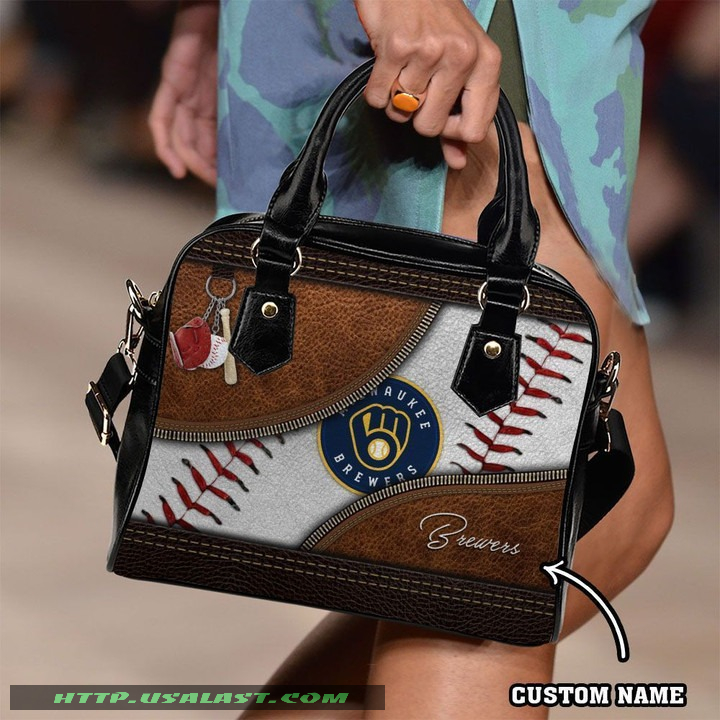 Milwaukee Brewers Custom Name Shoulder Handbag Women Gift