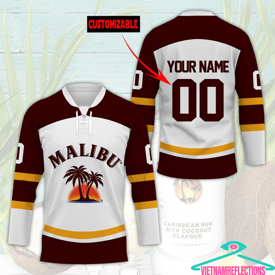 Malibu whisky personalized custom hockey jersey