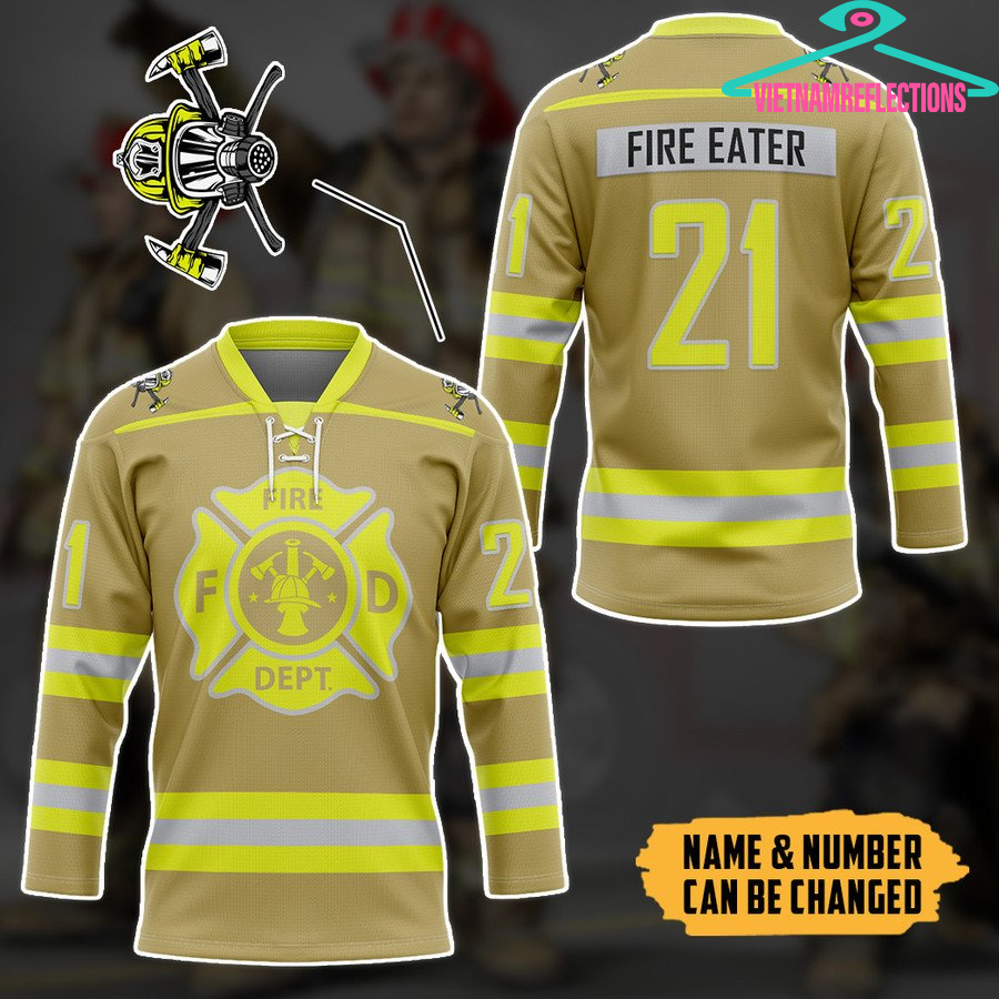 Fireman Fire Department personalized custom hockey jersey