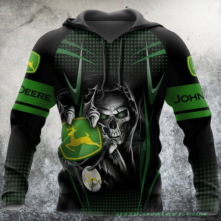 Death With John Deere Logo 3D All Over Print Shirt