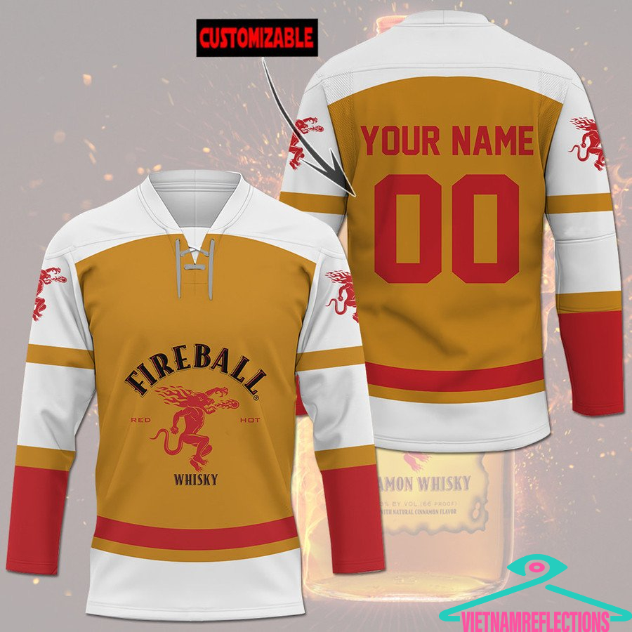 Fireball whisky personalized custom hockey jersey