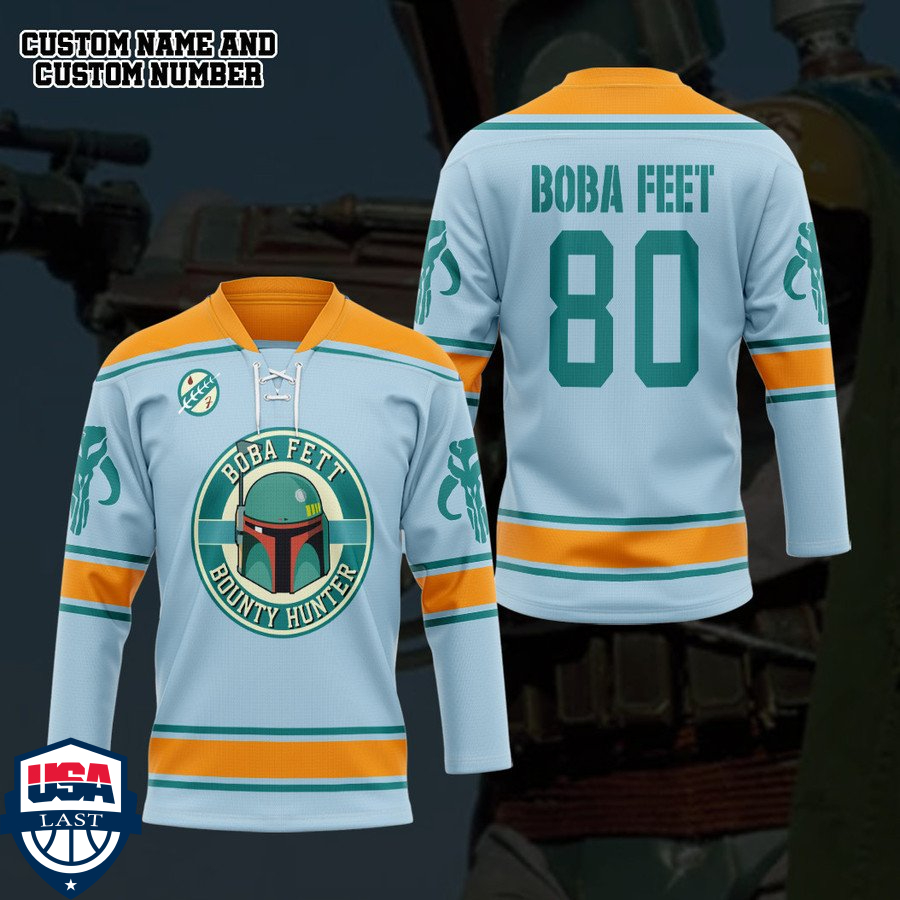 Star Wars Boba Fett Bounty Hunter personalized custom hockey jersey