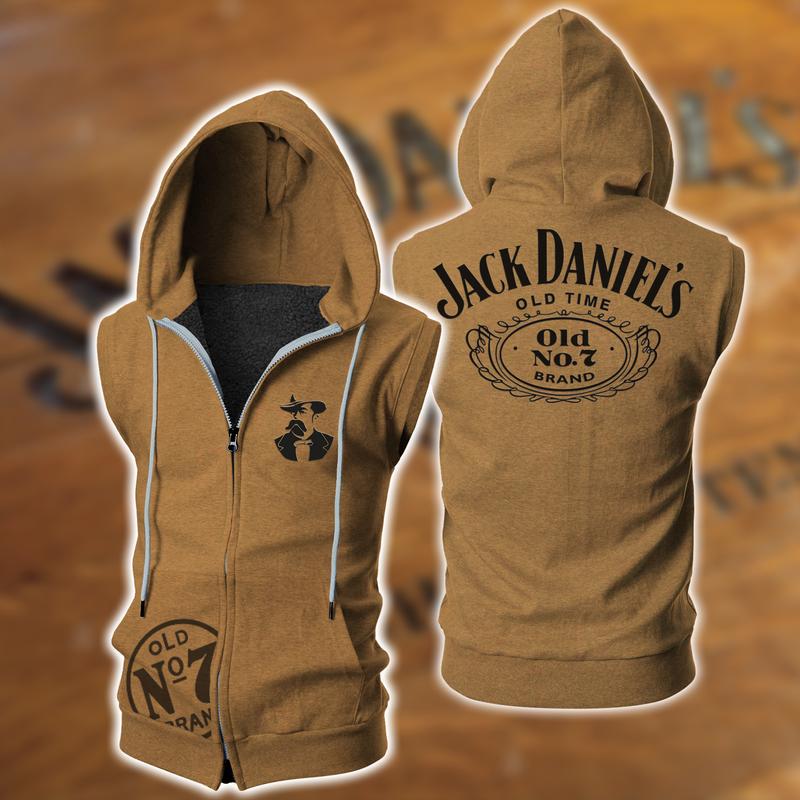 Jack Daniel’s Old No 7 brand vest zip-up hoodie