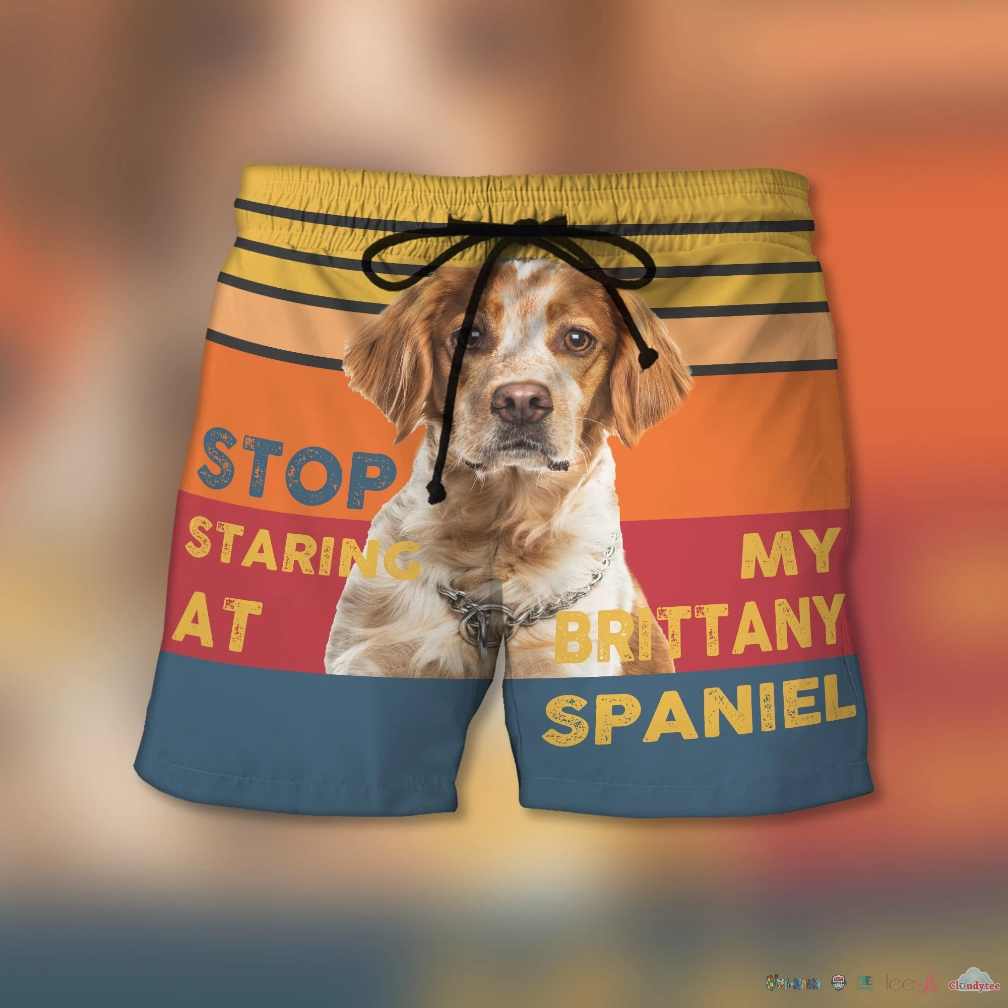 Best Gift Stop Staring At My Brittany Spaniel Dog Beach Shorts