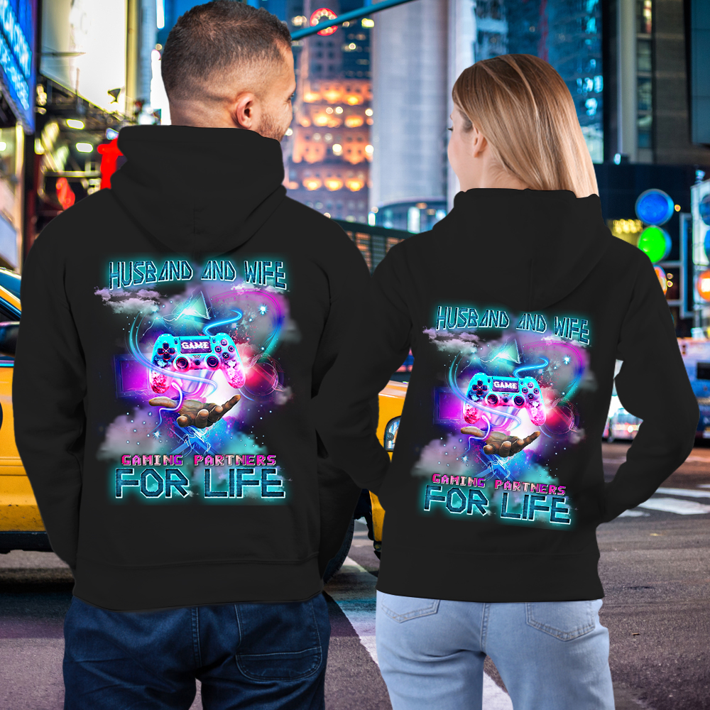 Great Husband And Wife Gaming Partners For Life Couple T-Shirt Hoodie Sweatshirt