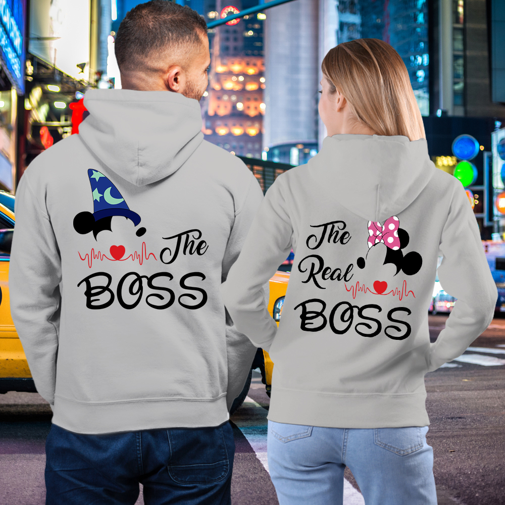 Best The Boss and The Real Boss For Matching Couple Lover T-Shirt Hoodie Sweatshirt
