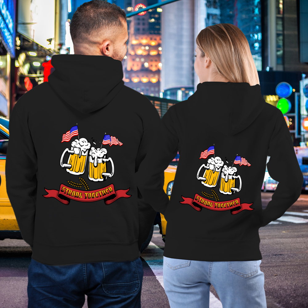 OFFICIAL Funny Beer America Strong Together Couple Lover Matching Hoodies
