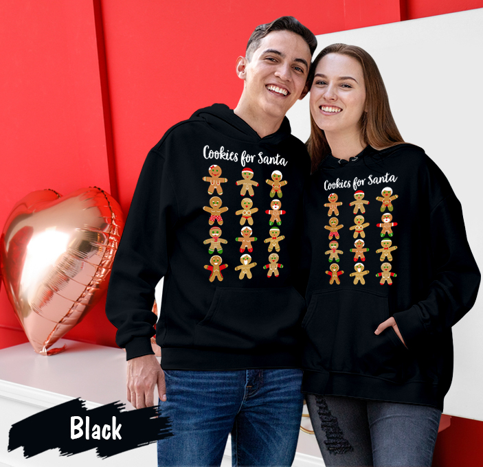 Merry Christmas Cookies For Santa Funny Matching Couples Hoodie