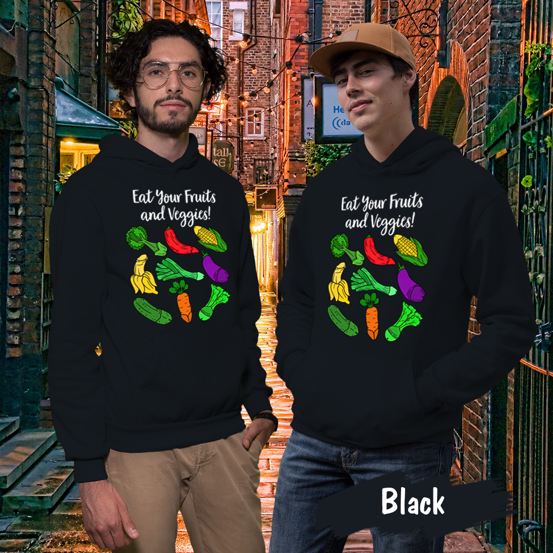 Couple Gift – LGBT Pride Vegan Eat Your Fruit Funny Matching Couples Hoodie