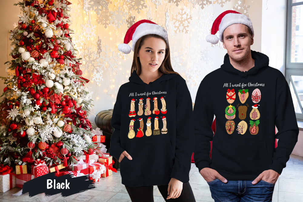 Ugly All I Want For Christmas Funny Matching Couples Hoodie