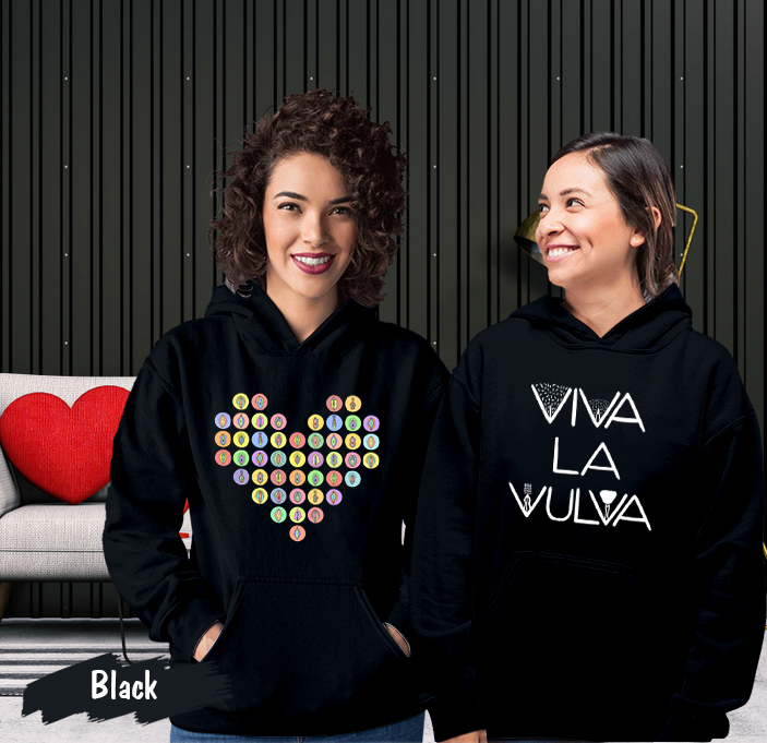 Couple Gift – Heart Viva La Vulva LGBT Pride Matching Couples Hoodie