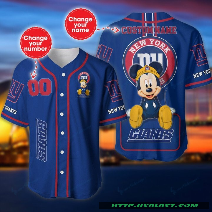 New New York Giants Mickey Mouse Personalized Baseball Jersey Shirt