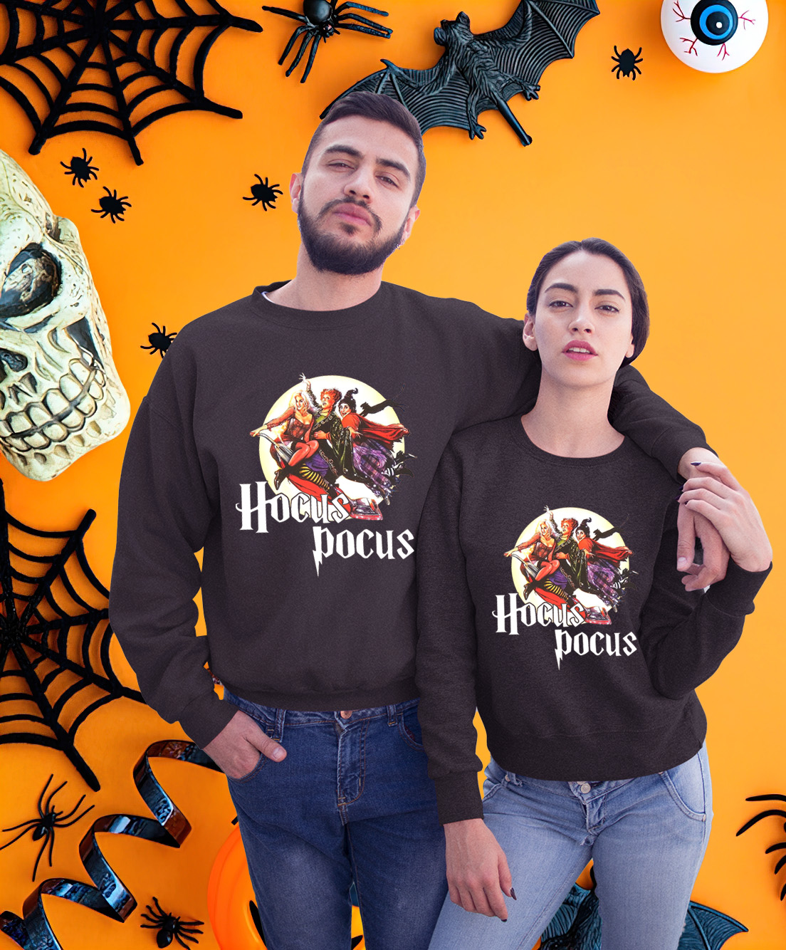 Hocus Pocus Halloween Funny Matching Couple Sweatshirt