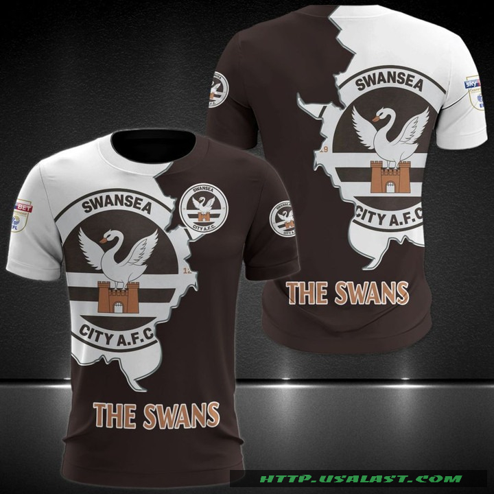 Swansea City A.F.C The Swans 3D All Over Print Hoodie T-Shirt