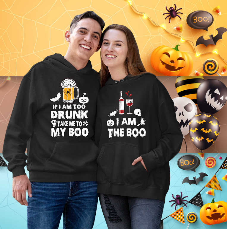 I Am The Boo Halloween Lover Matching Couple Hoodie