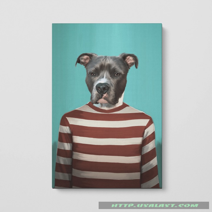 Personalized Red Candy Cane Custom Pet Poster Canvas