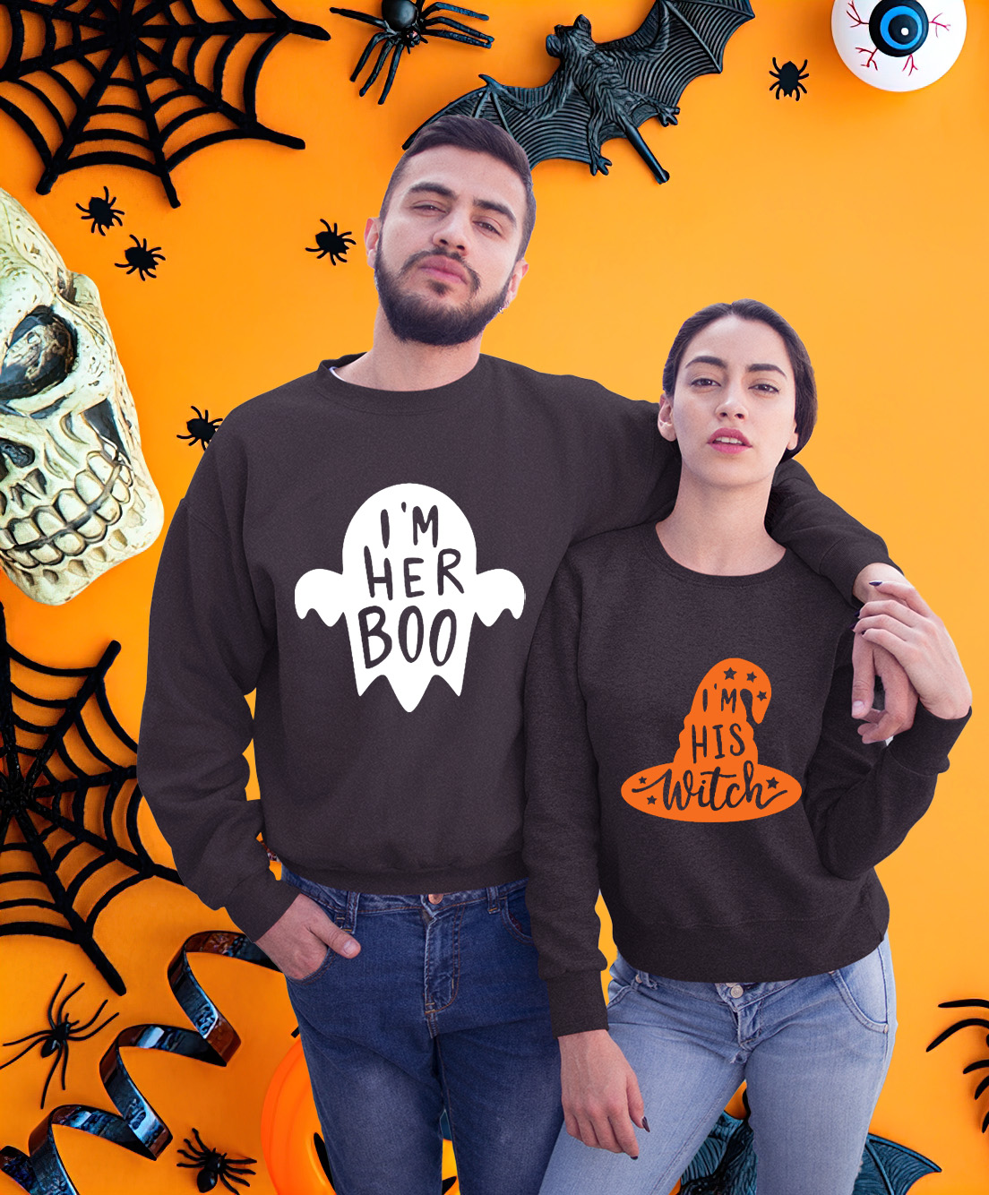 I Am Her Boo Halloween Lover Matching Couple Sweatshirt