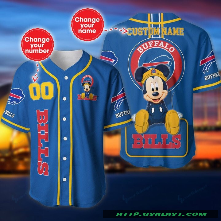 New Buffalo Bills Mickey Mouse Personalized Baseball Jersey Shirt