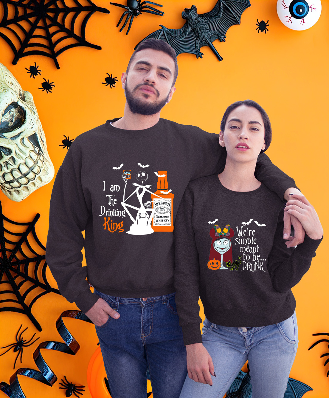 Jack And Sally Halloween Lover Matching Couple Sweatshirt