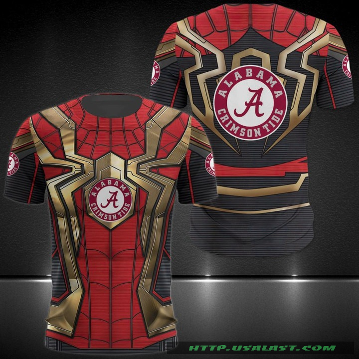 BEST Alabama Crimson Tide Spider Man 3D Hoodie Sweatshirt T-Shirt