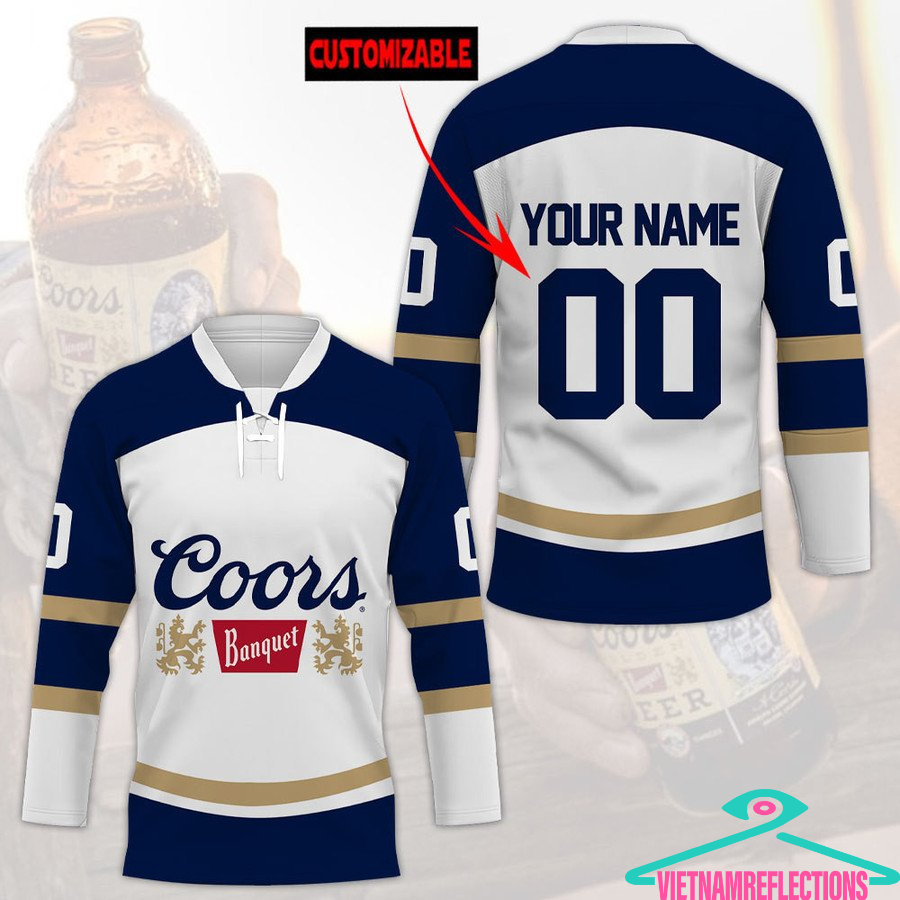 Coors Banquet personalized custom hockey jersey