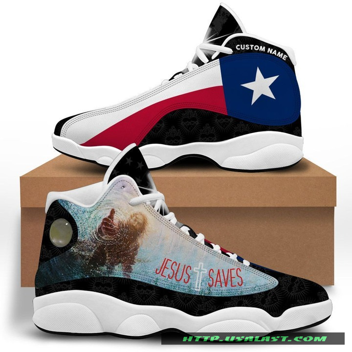 Sale OFF Personalized Jesus Saves Texas Air Jordan 13 Sneakers Shoes