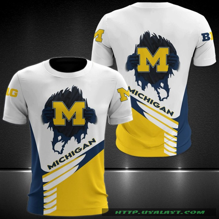BEST NCAA Michigan Football Logo 3D Hoodie Sweatshirt And T-Shirt