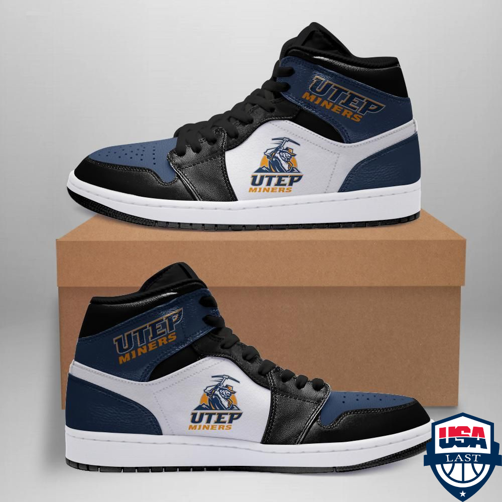 UTEP Miners NCAA Basketball Air Jordan High Top Sneaker Shoes