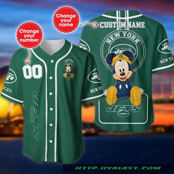 New York Jets Mickey Mouse Personalized Baseball Jersey Shirt