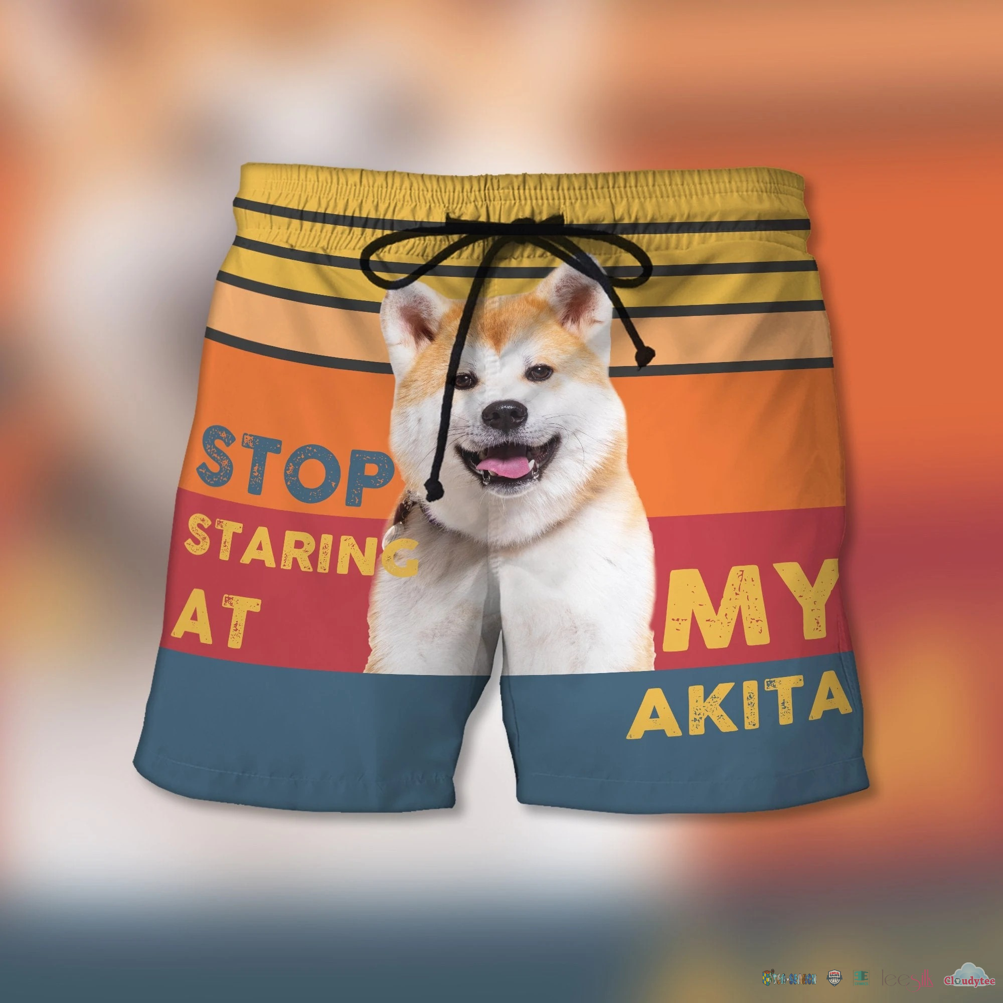 Best Stop Staring At My Akita Dog Beach Shorts