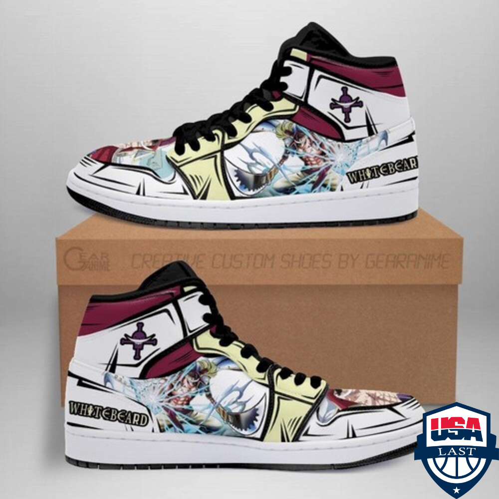 Edward Newgate Whitebeard One Piece Anime Air Jordan High Top Sneaker Shoes