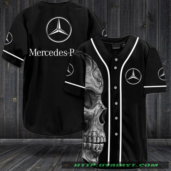 Mercedes Benz Skull Baseball Jersey Shirt