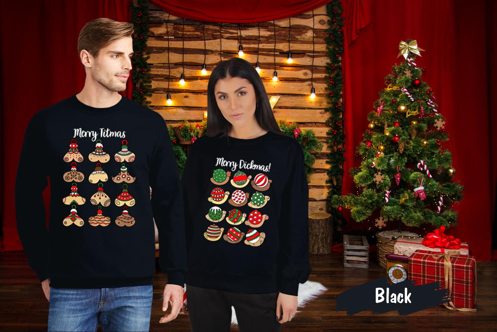 Ugly Christmas Funny Merry Titmas Matching Couples Sweatshirt