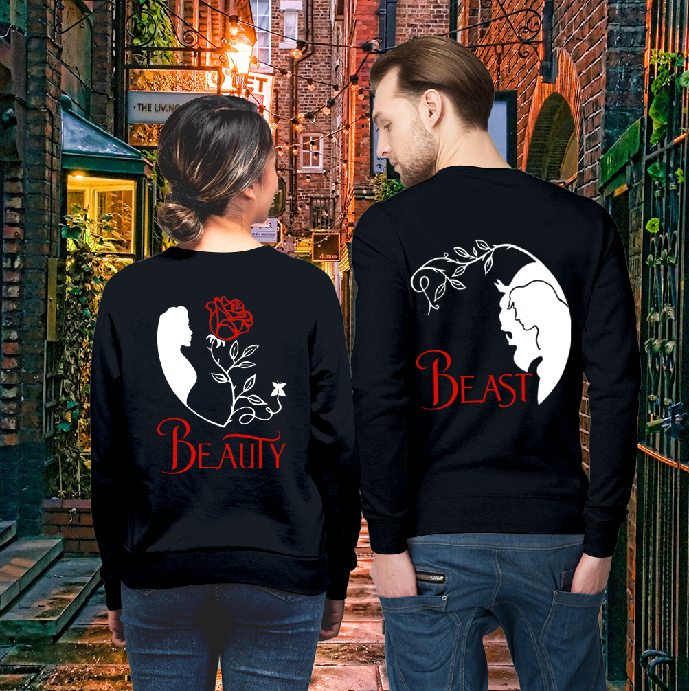 Couple Gift – Once Upon A Time Beauty And The Beast Couple Lover Matching Sweatshirts