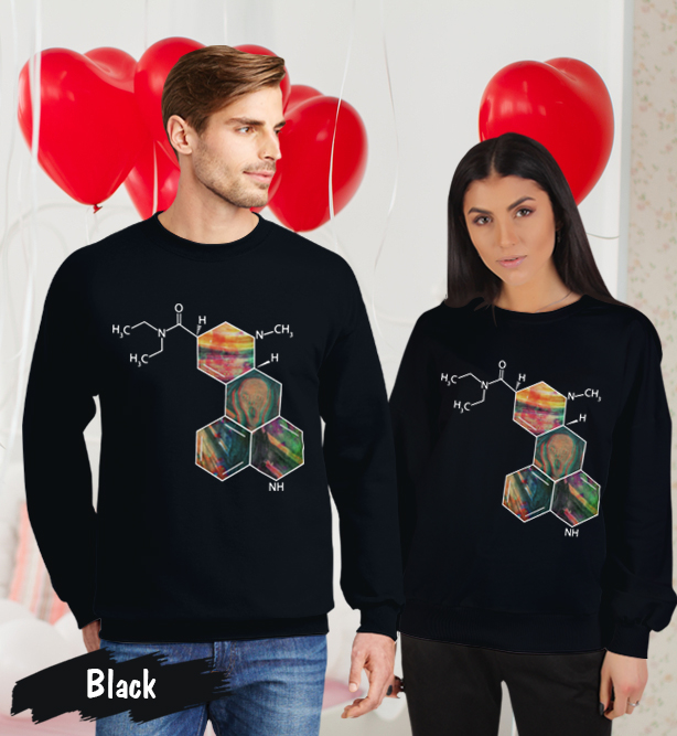 Couple Gift – Geometric Chemistry Funny Science Matching Couples Sweatshirt