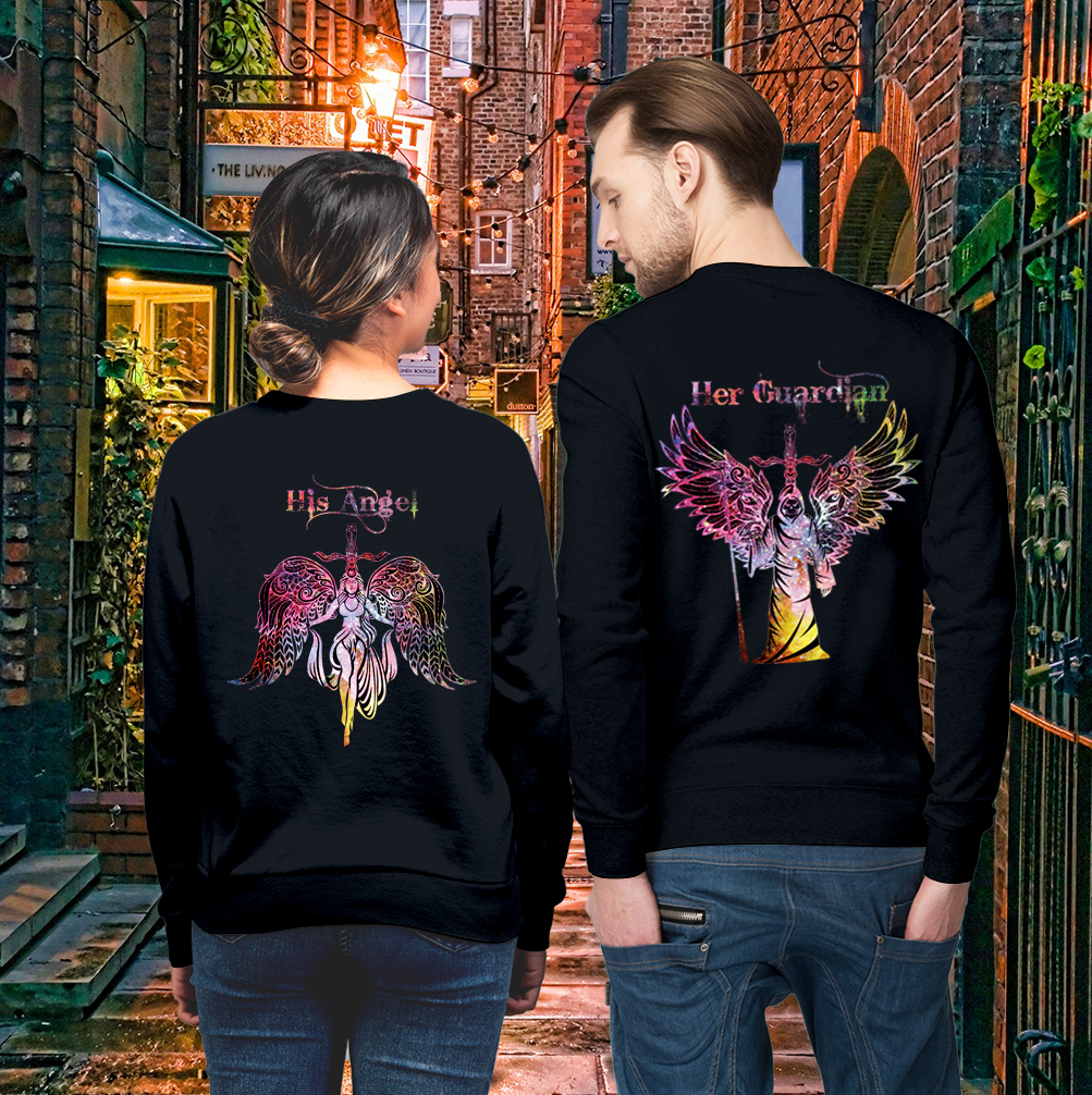 Couple Gift – Colorful Guardian Angel Couple Lover Matching Sweatshirts