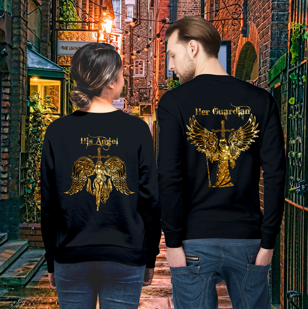 Couple Gift – Golden Guardian Angel Couple Lover Matching Sweatshirts